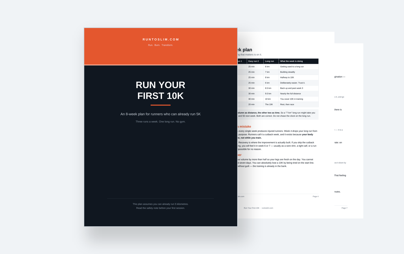 Run Your First 10K – 8-Week Plan Run Your First 10K – 8-Week Plan